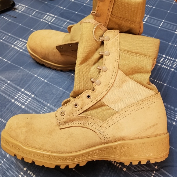 ALTAMA tan NWT 14.5 N suede steel toe lace up combat desert boots main image 8